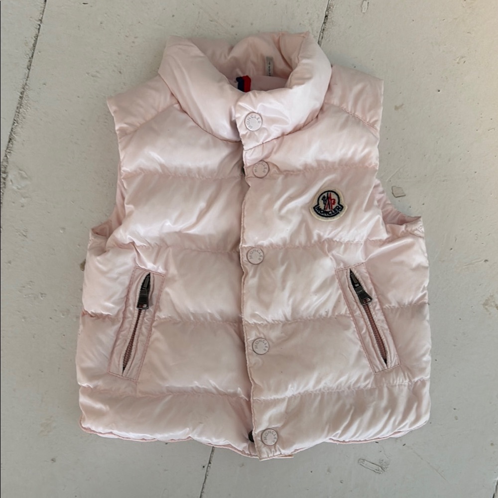 Moncler Pink Quilted Puffer Vest